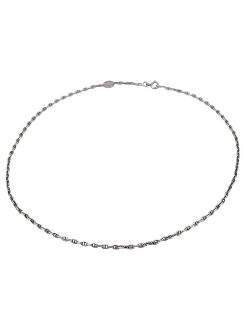 Hermes Necklace Sellier Round 925 Sterling Silver